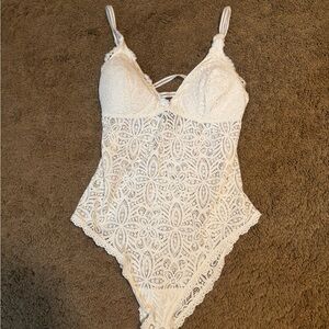 Gilly Hicks Cream Lace Bodysuit